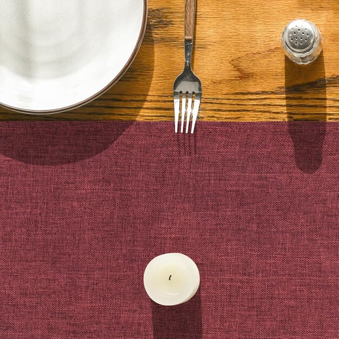 Artoid Mode Dark Red Table Runner, Seasonal Christmas Valentine's Washable Kitchen Dining Table Decoration for Home Party Decor 13x108 Inch