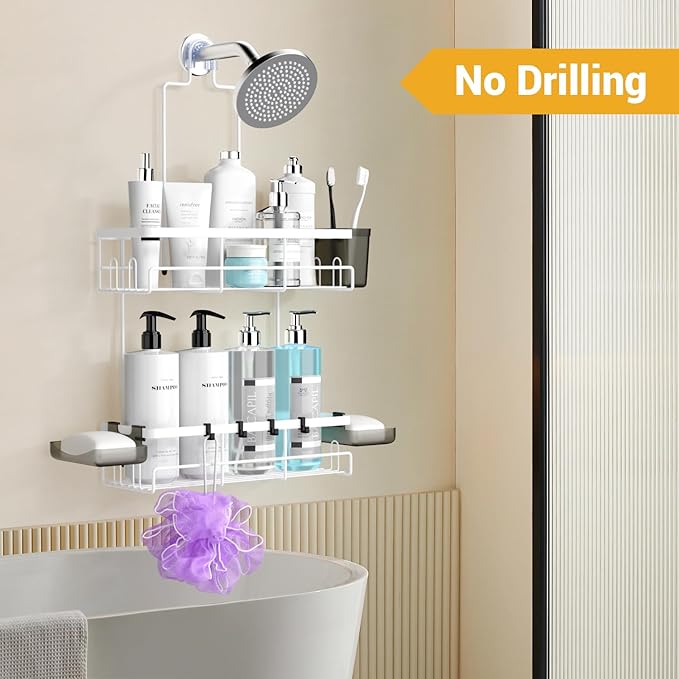 AKTECKE 30pcs Shower Caddy Hanging Bathroom Organizer White