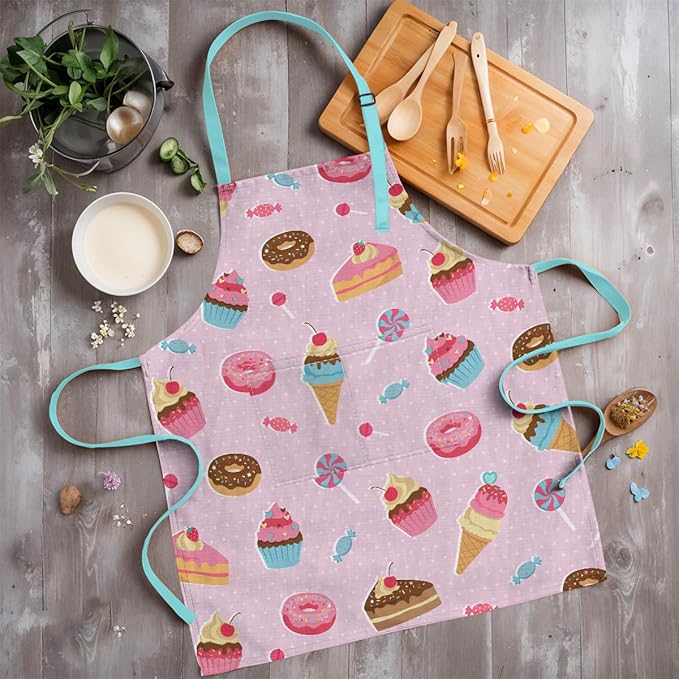 SANDJEST Kids Apron with Chefs Hat Set, Kitchen Apron Gifts