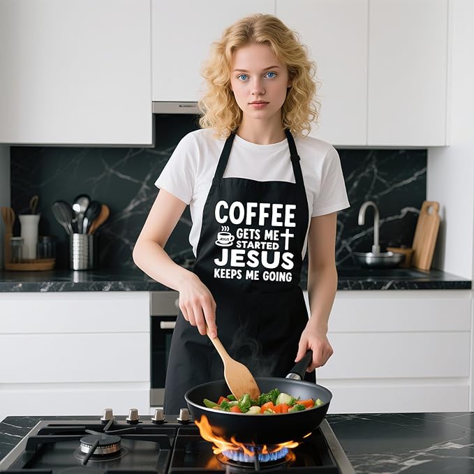 Funny Aprons for Women with 2 Pockets, Adjustable Water Resistant Cooking Apron Gifts for Christmas Mother's Day