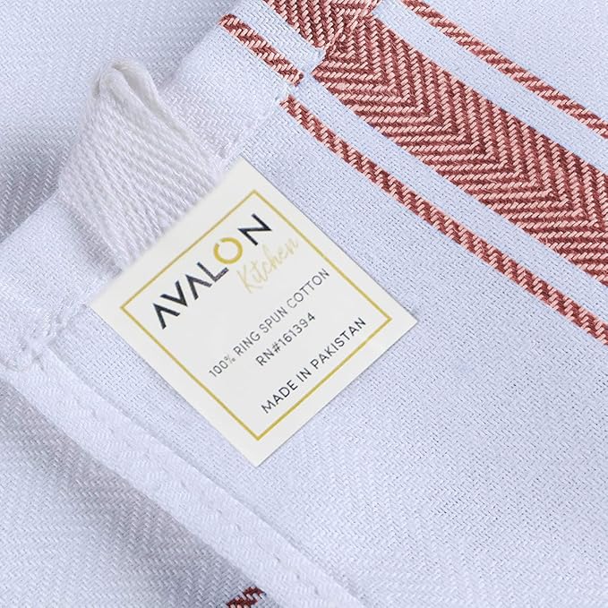Avalon Kitchen Dish Towels Set (Value Pack of 15) Size 15x25 Inch, 100% Cotton Soft & Absorbent Kitchen Towels, Tea Towels, Reusable Cleaning Cloths for Household Cleaning (Multi)