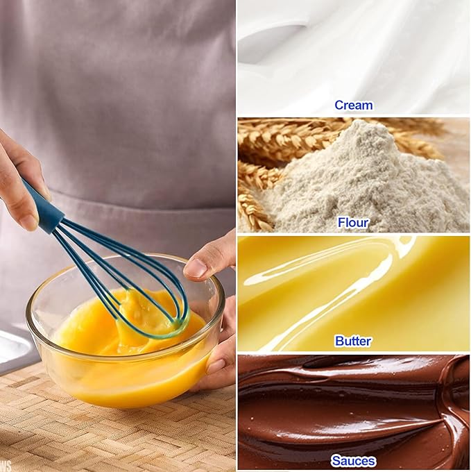 10-Piece Mini Multicolor Silicone Whisks, Non-Stick, Heat-Resistant Up to 500°F, Perfect for Mixing, Whisking, Stirring, Baking