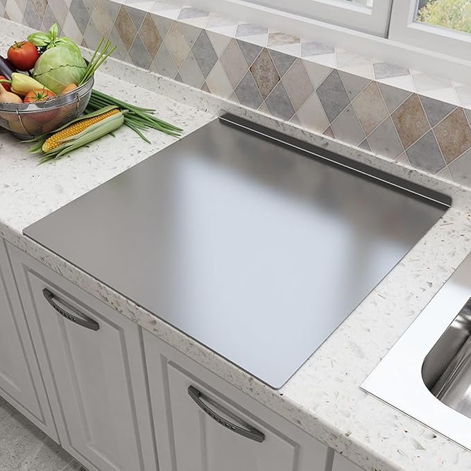 BILLAMB Stainless Steel Cutting Boards for The Kitchen, Suitable for Meat, Fruits, Vegetables, Bread, and Baking Large-sized Cutting Boards (80 x 50cm/31.5 x 19.7 in)