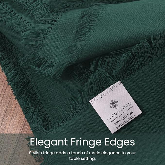 Cloth Dinner Napkins 100% Cotton Set of 6 - Soft Durable Reusable Napkins - Perfect for Dining Weddings Parties Holidays Christmas and Everyday Use - Large 20x20 Inch Cloth Napkins Green