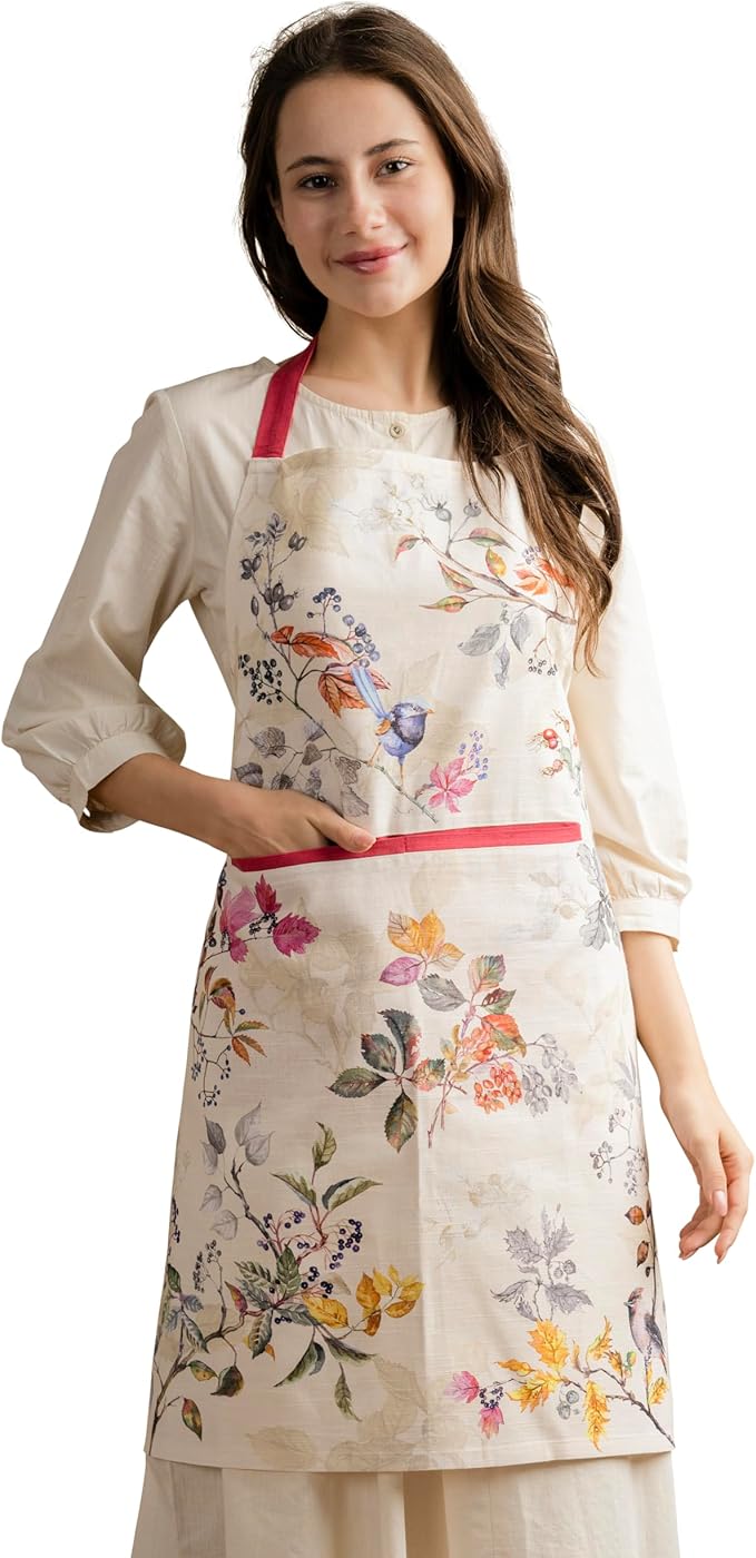 Maison d' Hermine 100% Cotton Apron for women with Pocket Kitchen Chef Apron for Men Cooking Mothers Day Gifts