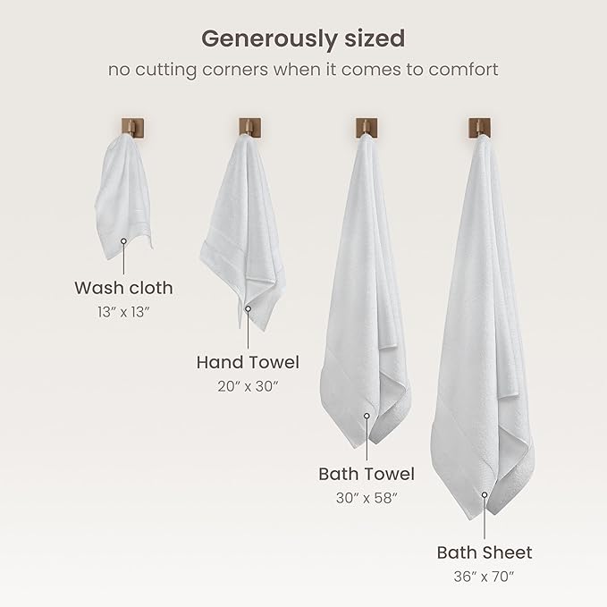 BIOWEAVES 100% Organic Cotton 700 GSM Plush Washcloths 13" x 13" GOTS Certified - White, Pack of 12