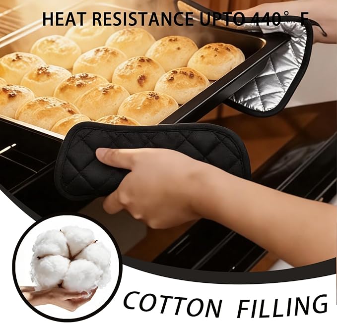 4 Pack Pot Holders for Kitchen Clearance Oven Potholders Sets for Kitchens Hot Pads for Kitchen Countertops Heat Resistant Black