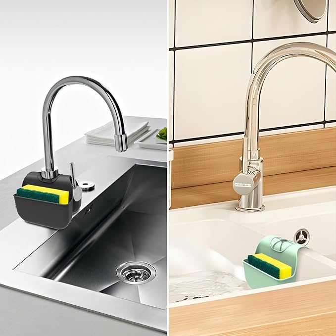 Hanging Silicone Sponge Holder for Kitchen Sink, Green