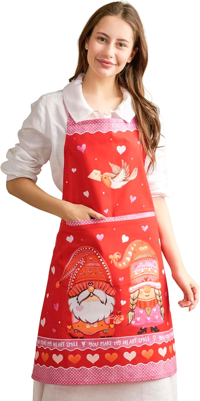 Maison d' Hermine 100% Cotton Apron for women with Pocket Kitchen Chef Apron for Men Cooking Mothers Day Gifts