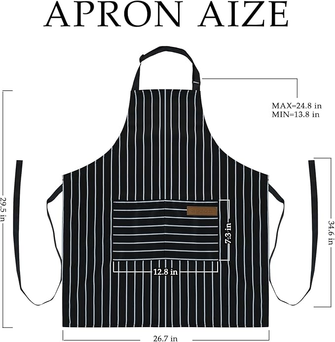 Taidven 2 Pack Apron - Unisex, Adjustable Bib Kitchen Apron, Cooking Apron, Aprons for Women Men with Pockets, Chef Aprons