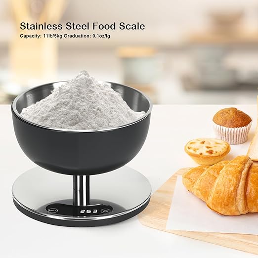 Electronic Kitchen Scale - Precise Digital Scale, Waterproof Stainless Steel, can be Used to accurately weigh Flour, Salt, Cooking and Baking preferences