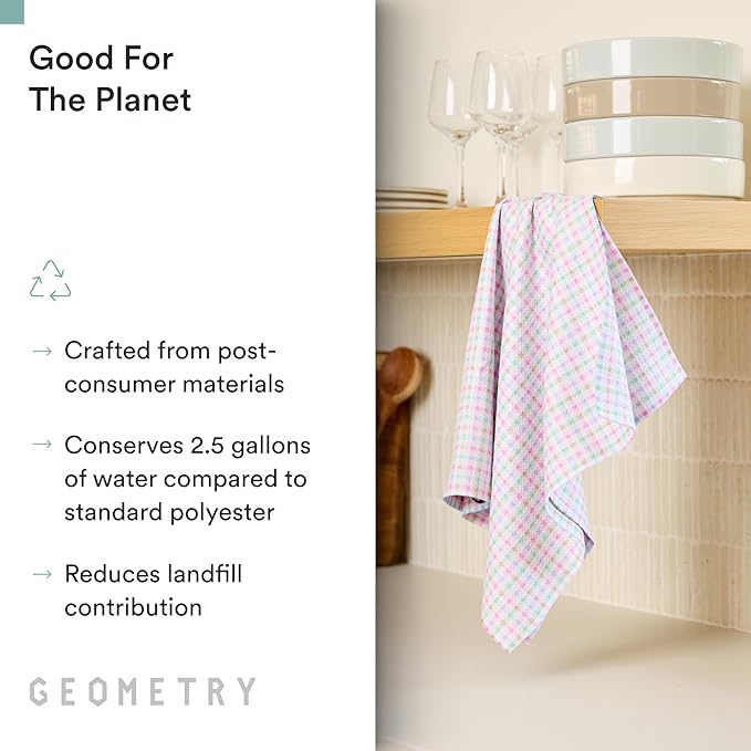GEOMETRY Easter Kitchen Tea Towel - Quick Dry Microfiber Cloth Dish Towels for Kitchen Drying - Premium Quick Dry Towel (Bunny Bloom, 1-Pack)