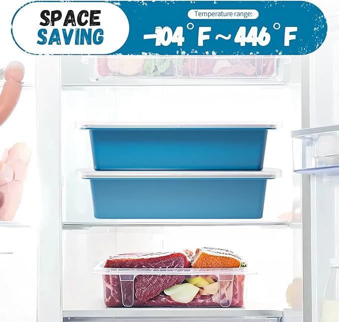 GORCI Silicone Freezer Tray With Lid, 2 Large 4 Cup Large Soup Freezer Molds Container for Meal Prepping, Ice Cube Tray, Perfect for Storing Leftovers, Sauces, Lasagna, 2-Pack