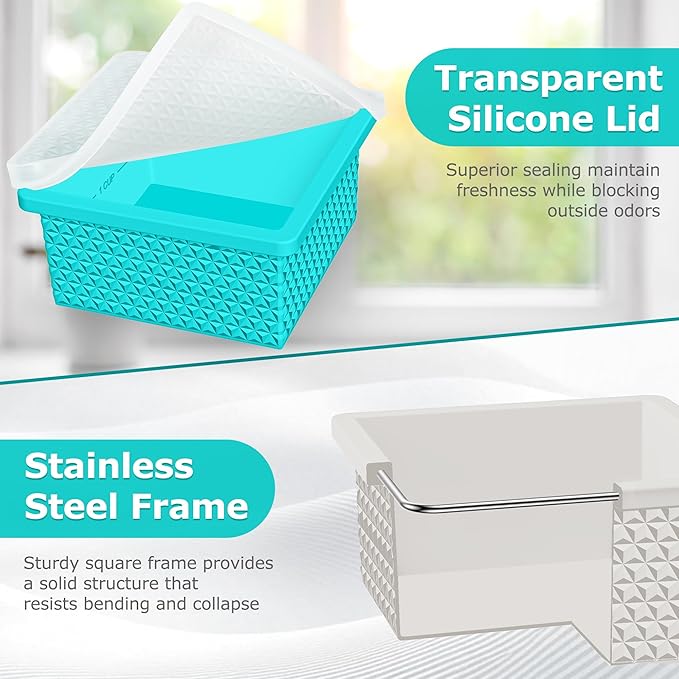 Silicone Freezer Molds for Soup Cubes - 2-Cup Freezer Storage Container Tray with Lid, 8 Pack Stackable Ice Cube Trays for Portion Control,Food Storage & Meal Prep,Oven & Dishwasher Safe