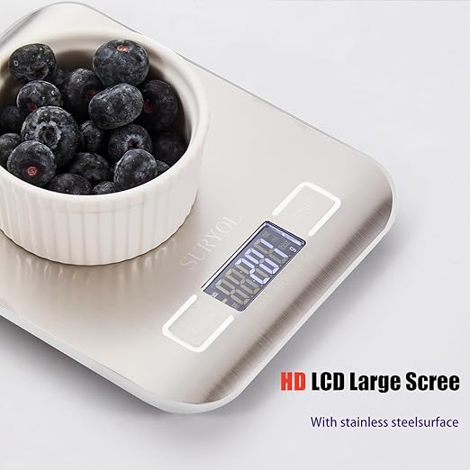 Food Kitchen Scale High-Precision Digital Scale Accurate Weighing for Baking & Cooking Enthusiasts(Silvery & Grayish Green)