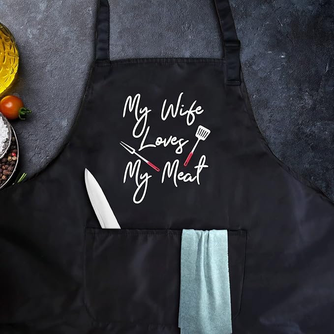 Funny apron for men Adjustable Waterproof with Pockets for Cooking Baking BBQ Gift Apron for Day, Birthday Gifts