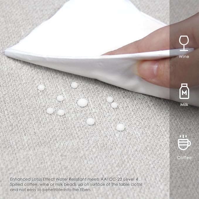 BALCONY & FALCON Rectangle Tablecloth 47" x 63" Washable Wrinkle Resistant and Water Proof Table Cloth, Decorative Linen Fabric Tablecloths for Dining Parties Kitchen Wedding and Outdoor, Owl Grey