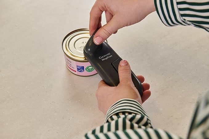 Culinare MagiCan Manual Tin Opener – Stainless Steel Cutting Wheel, Ergonomic Handle for Safe, Easy Can Opening – Lightweight, No Sharp Edges, Grey – Trusted Kitchen Essential