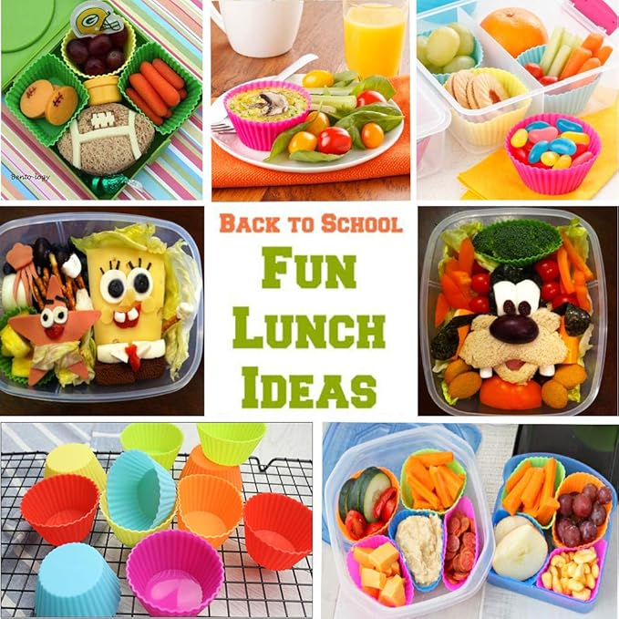 Doiaz Silicone Lunch Box Dividers, 46 Pcs Bento Bundle Lunch Box Kit for Kids Lunch Accessories, BPA Free, Dishwasher Safe