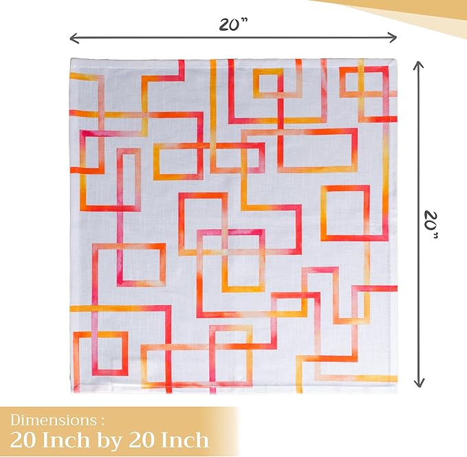 Maison d' Hermine Cloth Napkins Set of 4 100% Cotton Everyday Reusable Square Napkins Cloth Washable Dinner Party Wedding Restaurant Gifts for Mothers Day Spring/Summer (Summer Maze, 20" x 20")
