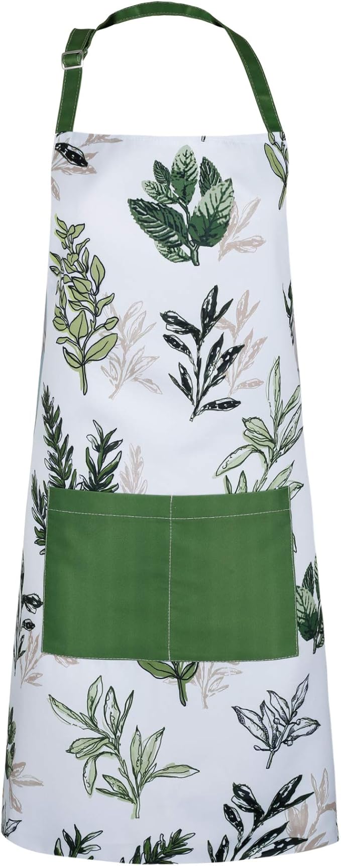 RosieLily Herb Aprons for Women with Pockets Floral Apron Green Apron Cute Kitchen Apron for Cooking Baking Gardening Grilling BBQ Gardening Gifts for Women Leaves Plants Botanical