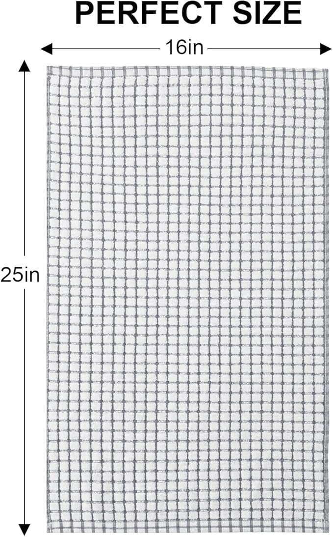 Kitinjoy Cotton 12 Pack Terry Kitchen Towels, 16 x 25 Inches Super Soft and Absorbent Dish Towels, Quick Drying Hand Towels for Kitchen Drying, Multi-Colored