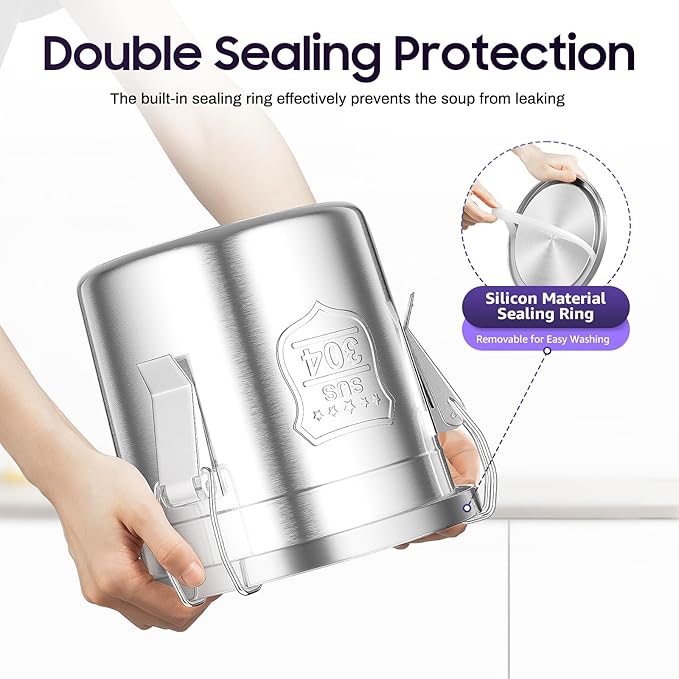6L/1.59Gal Stainless Steel Airtight Canister Food Storage Canisters with Airtight Lid&Locking Clamp Rice Cereal Grain Canisters Container Bucket for Rice Milk Jug Coffee Bean Cookies Storage