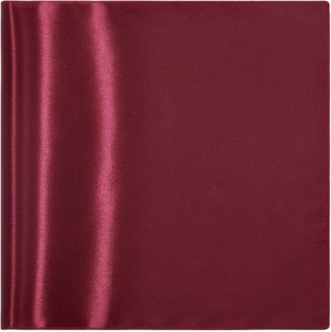 KKJIAF 50 Pack Burgundy Square Satin Napkins 17x17 Inch Soft Smooth Cloth Napkins，Silky Table Napkin for Wedding Banquet Party Decoration