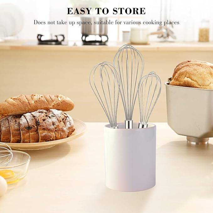 NileHome Stainless Steel Whisk 10" Kitchen Whisk Wisking Tool Kitchen Wisk Wire Whisks for Cooking, Whisking, Blending, Beating, Stirring