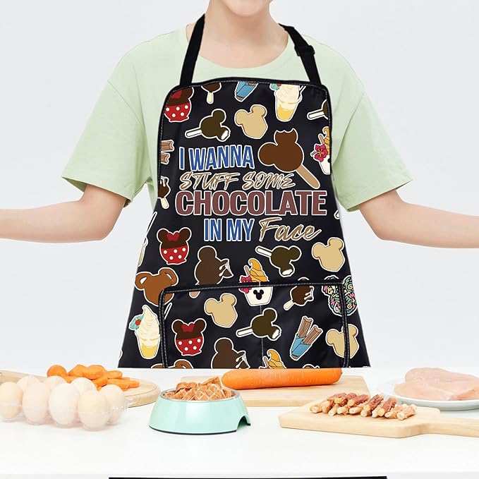 CMNIM Cartoon Mouse Aprons Mouse Cooking Aprons with Pockets Colorful Mouse Kitchen Baking Home Chef Aprons Mouse Lover Gifts