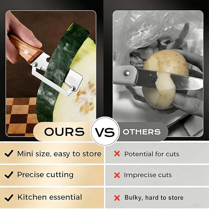 2026 New 2-in-1 Multifunctional Vegetable Peeler – Stainless Steel Blade with Wooden Handle & Bottle Opener, Effortlessly Peels Fruits & Vegetables, Ideal Kitchen Tool Gift (2-Pack)