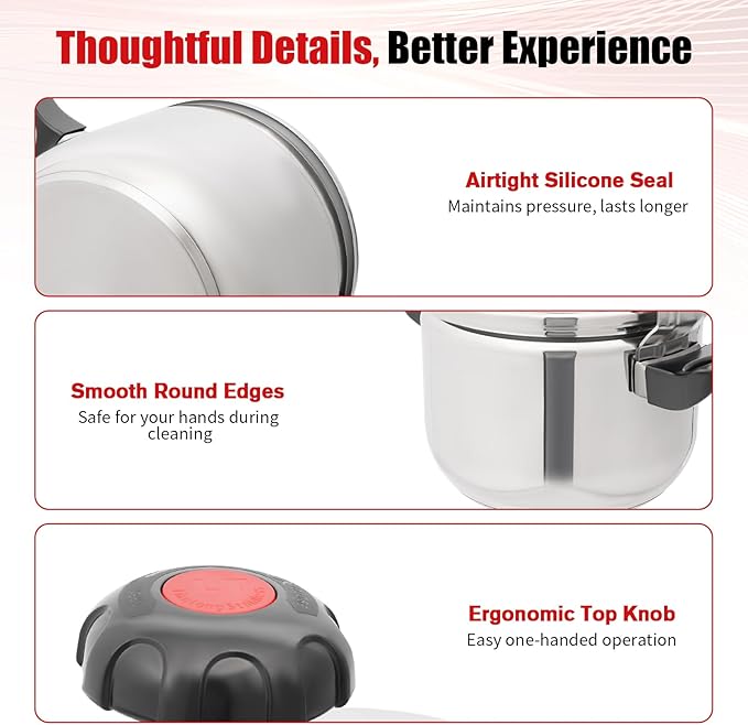 23.25 Qt Pressure Cooker, Stainless Steel Large Capacity Pressure Canner with Double Valves, Clamp On Type Commercial Pressure Stewing Pot for Hotels, Restaurants, Family (23.25 Qt)
