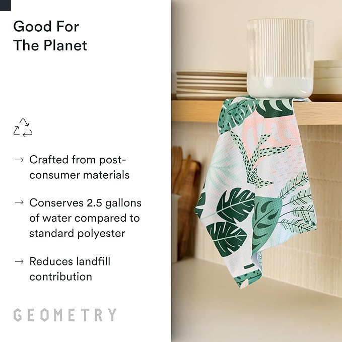 GEOMETRY Kitchen Tea Towels - Quick Dry Microfiber Dish Towels for Kitchen Diedre, 18" x 30" 1 Pack