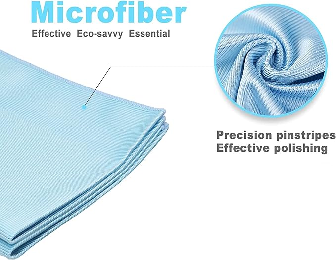 Longmann Window Cleaning Cloth, Glass Cloth, Cleaning Cloth, Streaks Schatches Free (Blue 2 Pack)