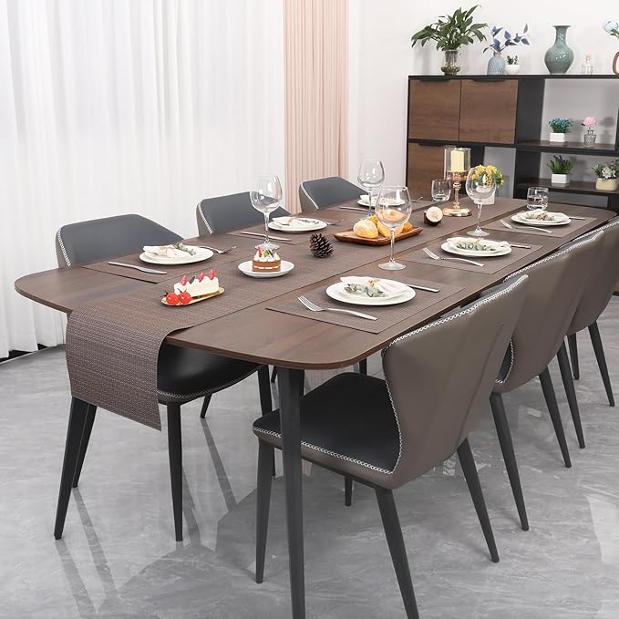 Myir JUN Placemats Set of 4, Vinyl Woven Placemats Place Mats Indoor Set of 4 Washable Table Mats Non-Slip Place mats for Dining Table (Coffee, Set of 4)