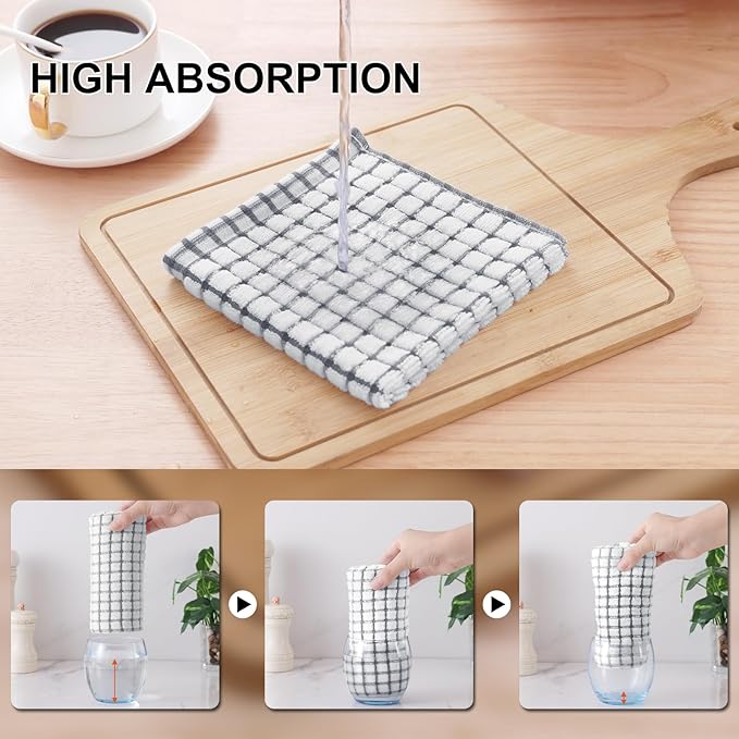Kitinjoy Cotton 12 Pack Terry Kitchen Towels, 16 x 25 Inches Super Soft and Absorbent Dish Towels, Quick Drying Hand Towels for Kitchen Drying, Multi-Colored