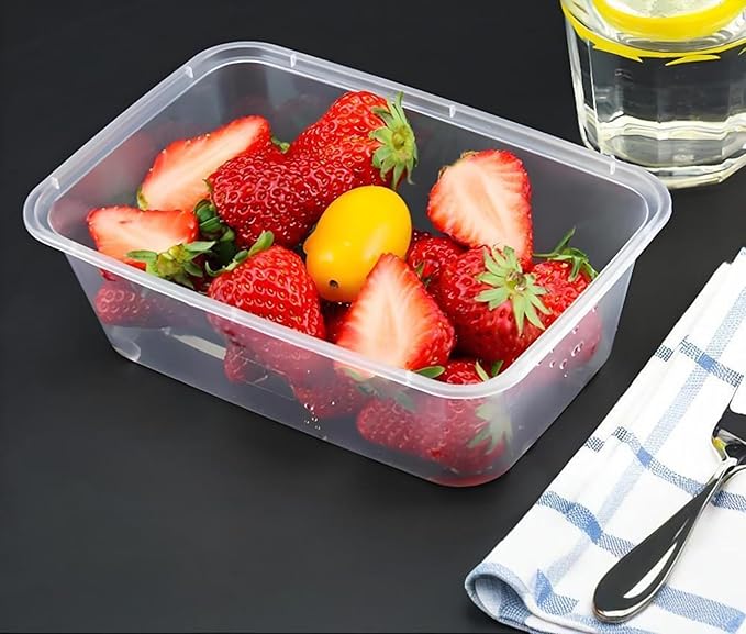 Tosnail 50 Pack 25 oz. Plastic Food Storage Containers with Lids Meal Prep Containers - Clear