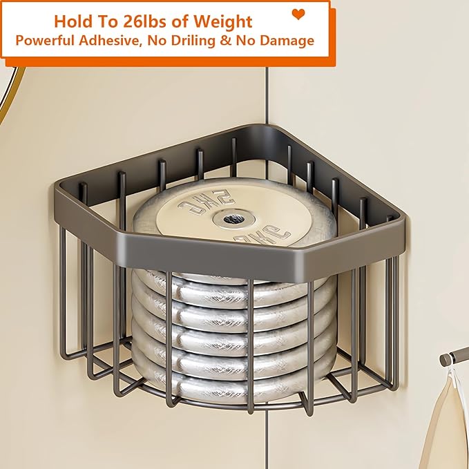 Sink Caddy Corner Kitchen Sink Organizer, Adhesive Sponge Caddy for Kitchen Stainless Steel,Dish Cloth Hanger Sponge Holder Soap Storage Rack for Space-Saving Storage(not for Rounded)