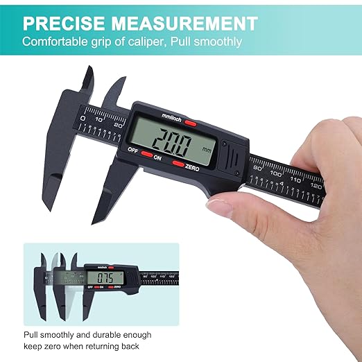 Kynup Digital Caliper, Caliper Measuring Tool with LCD Screen, Electronic Micrometer Caliper with Auto-Off Feature, Inch and Millimeter Conversion(0-6")