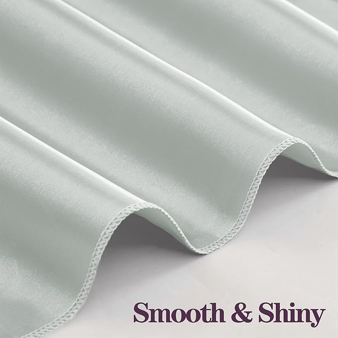 RUDONG M 100 Pcs Grey Satin Napkins and Napkin Rings Set, 17 x 17 Inch Square Cloth Napkins Set of 50, Silky Soft Table Napkins Bulk for Weddings, Banquet, Parties Dinner Decoration
