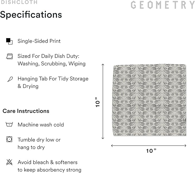 GEOMETRY Kitchen Dish Cloths - Quick Dry Dishcloths for Kitchen - Premium Dish Rags with Geoweave - 3-Pack Set Night Reeds