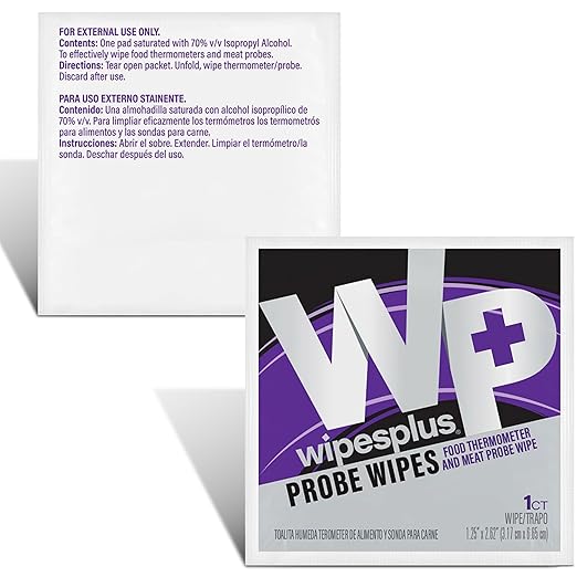 Thermometer Sanitizing Wipes - Probe Wipe Sachet - 100 Wipes