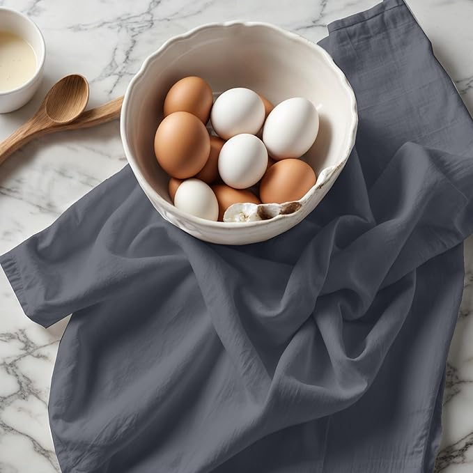 ZOYER Flour Sack Towels 28" x 28", 12 Pack - 100% Cotton Dish Towel - Machine Washable TeaTowels, Ultra Absorbent BarTowels, Dish Cloth Perfect for Drying Dishes & Cleaning - Grey