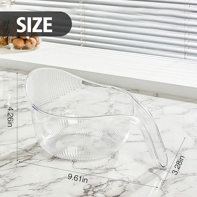 2-In-1 Rice Strainer,Large Rice Washer Beans Washer Strainers And Colanders - Washing Bowl for Fruit Washing Bowl With Strainer,Rice Washing Bowl Multifunctional Drain Basket (White)