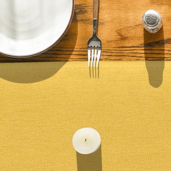 Artoid Mode Yellow Table Runner, Seasonal Summer Fall Washable Kitchen Dining Table Decoration for Home Party Decor 13x48 Inch
