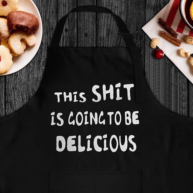 LYLPYHDP Aprons for Men - Funny Mens Apron for Kitchen, Cooking, BBQ & Baking - Perfect for Gifts, Father's Day