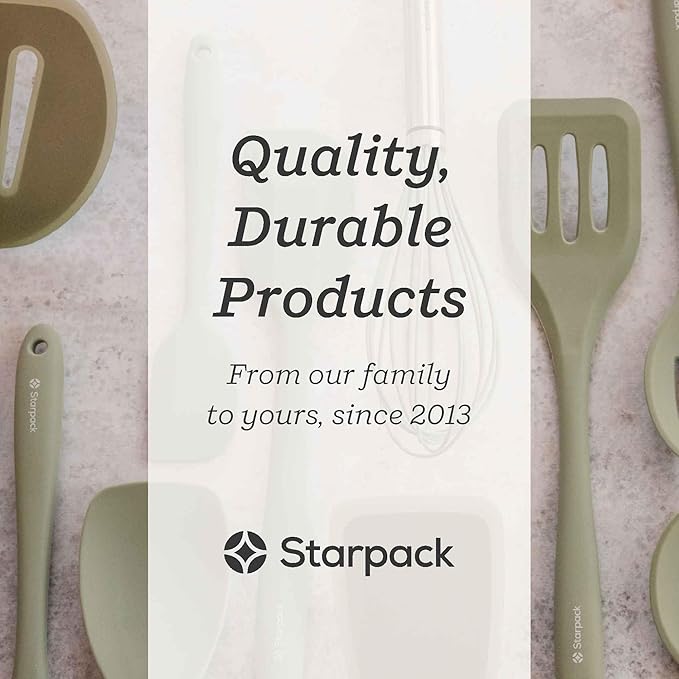 Starpack 'Head Turner' XL Premium Silicone Turner and Slotted Spatula - 13" Turning Spatulas High Heat Resistant to 600°F - Silicone Slotted Spatulas for Cooking - Non Stick Rubber Turning Spatula