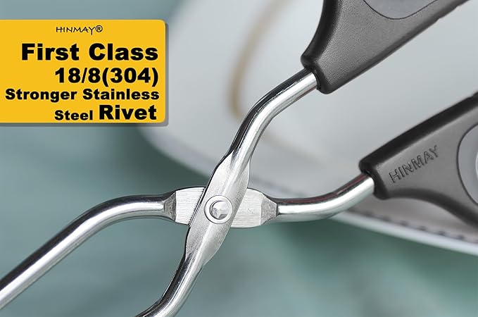 HINMAY Stainless Steel Scissor Tongs Cooking Tongs Set, Set of 3 (Black Handle, 10" 12" 16")