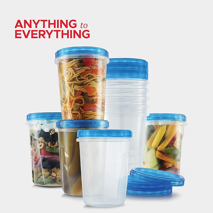 Tafura 10 Pack 32 Oz Freezer Storage Containers Leak-Proof - BPA Free Soup Containers with Lids - Reusable Freezer Containers for Food with Twist Top Lids - Ideal for Meal Prep, Leftovers & Pantry