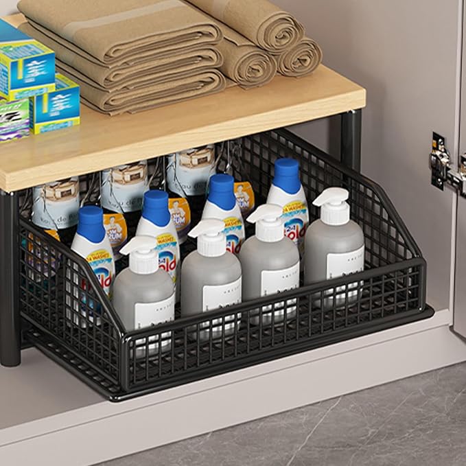 Funecy Coffee Pod Drawer Holder,Coffee Machine Storage Rack,Home Kitchen Counter Coffee Bar Organizer,Storage Basket Drawer (Black)